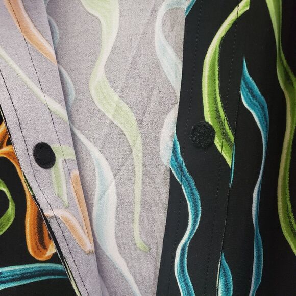 Norma Kamali NWToversized funky boyfriend shirtBlackwteal,green,orange,red sz lg - Picture 6 of 8